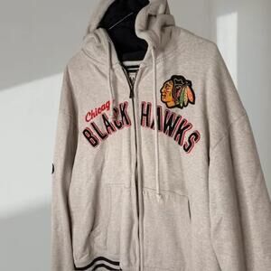 Chicago Blackhawks Full-Zip Hoodie – Heather Gray (Men’s XL)